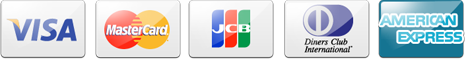 VISA, MasterCard, JCB, Diners Club International, AMERICAN EXPRESS
